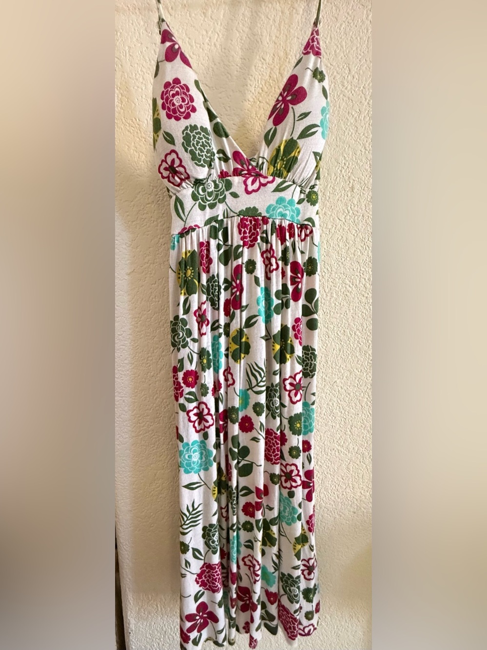 Forever : Junior’s (Small) White Floral Spaghetti Strap Sun Dress Pre Owned